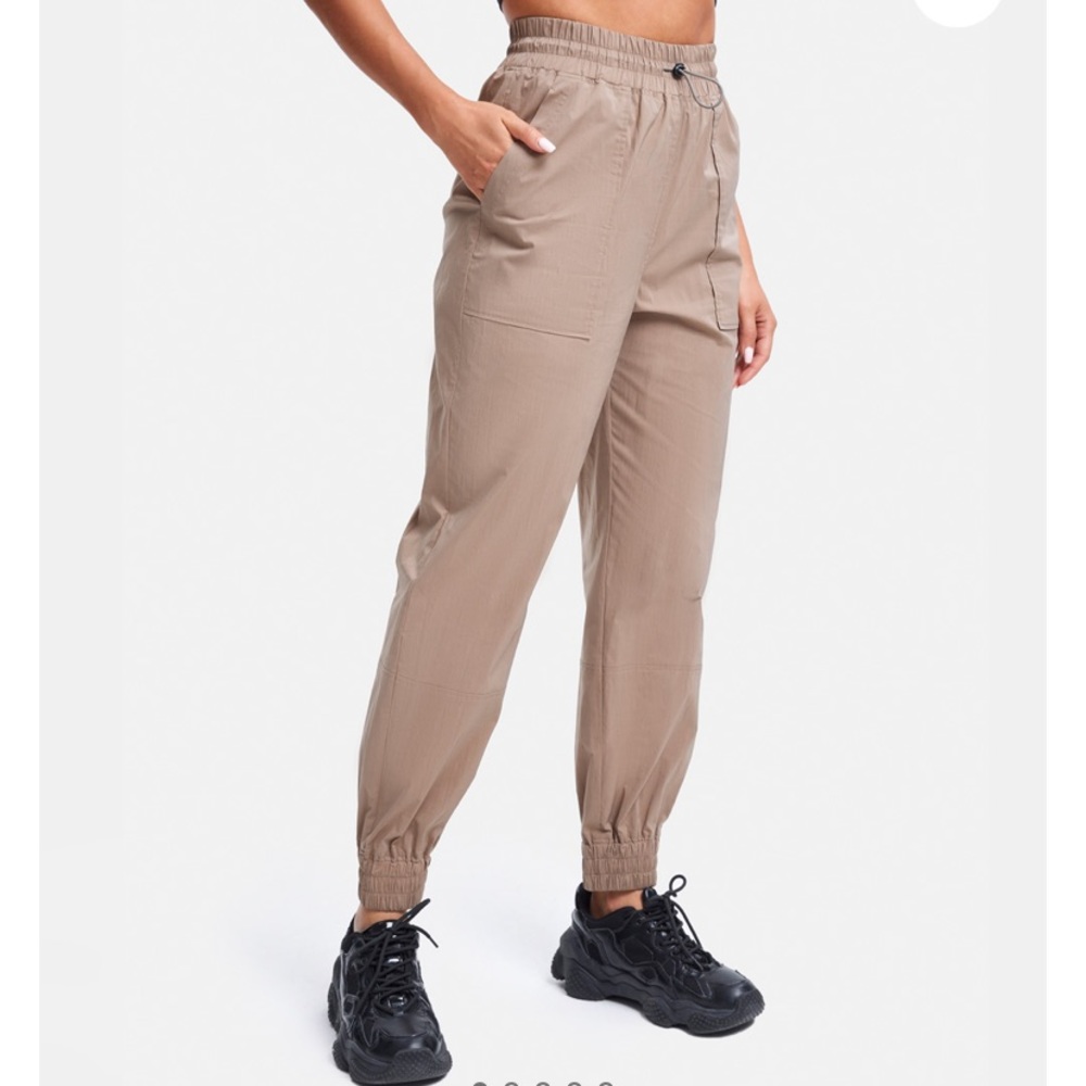 LIT Activewear Joggers High-Rise Woven Tan Small